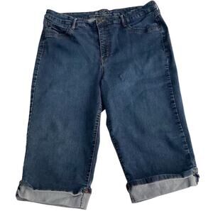 Gloria Vanderbilt Women's Capri Jeans Size 18 Blue Stretch Denim